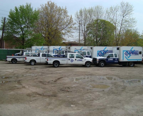 sproule roofing service truck fleet