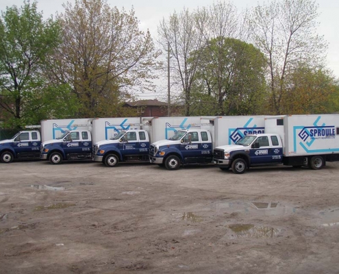 sproule roofing service truck fleet